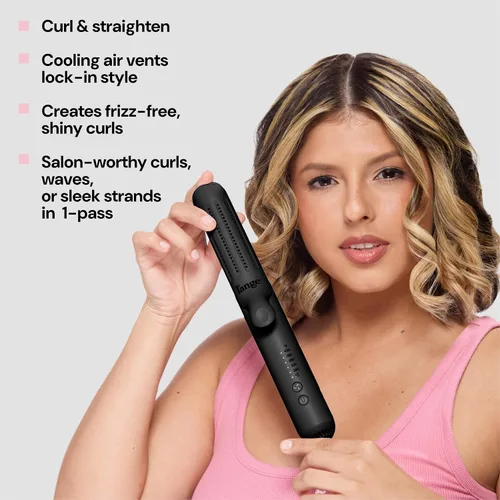 Vista 5 de L'ANGE HAIR Le Duo Estilizador Estándar de Flujo de Aire 360° Varita Rizadora 2 en 1 y Plancha Plana de Titanio Alisadora de Cabello Rizador