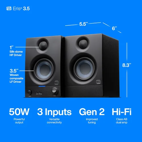 Vista 5 de PreSonus Monitores de estudio con alimentación Eris 3.5, par — 3.5" Activo