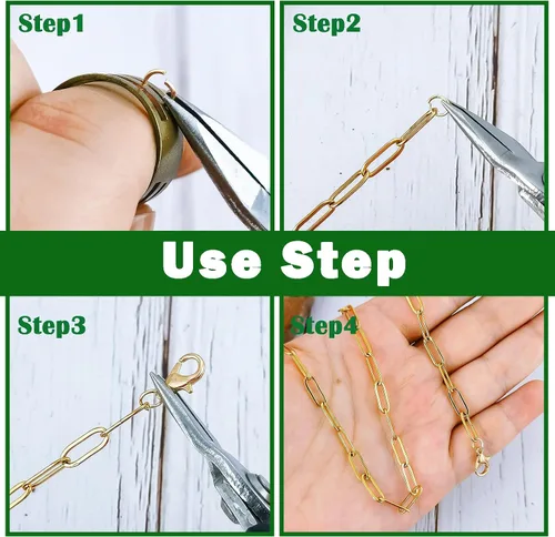 Vista 4 de 500 piezas de anillos de salto de acero inoxidable de 5 mm, calibre 21, chapados en oro, anillos O de metal, conectores de un solo bucle cerrados