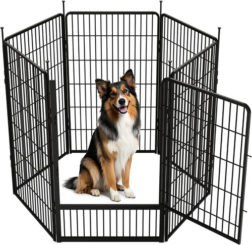 Vista 21 de SunsGrove - Cerca para perros para exteriores, corral resistente de 32 pulgadas con 2 paneles para perros pequeños y medianos, cerca de juego
