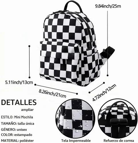 Vista 2 de Deanfun Mini mochila para niñas, bolsa escolar de impresión, bolso impermeable de moda (8)