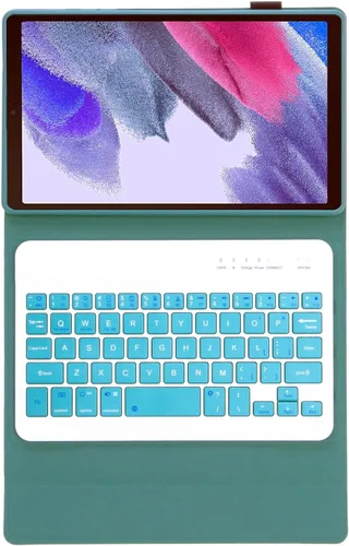 Vista 7 de Funda con teclado para Samsung Galaxy Tab A7 Lite 8.7" 2021, color verde oscuro