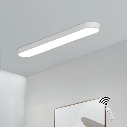 Vista 20 de Lámpara de techo lineal de 23.6 pulgadas, LED moderna de 40 W, lámpara de techo simple negra, iluminación de techo de perfil bajo para dormitorio