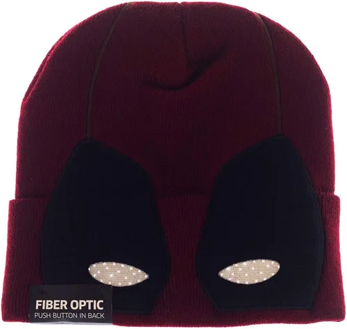 Vista 3 de Bioworld Deadpool - Gorro tejido de cara grande con ojos LED, Multi colorido