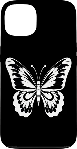 Vista 7 de Funda gráfica de mariposa blanca y negra para iPhone 16