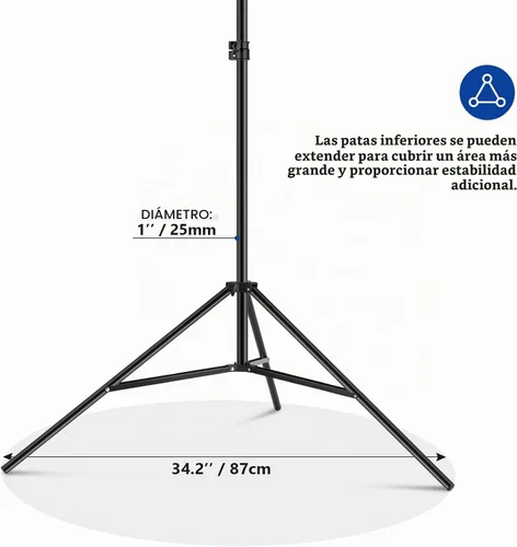 Vista 7 de Neewer Kit de soporte de fondo en forma de T, soporte de trípode ajustable de 8.5 pies de alto y barras transversales de 5 pies/1.5m de ancho con 6