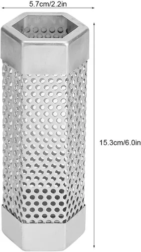 Vista 6 de Tubo de ahumador de pellets, 2 piezas de tubo de ahumador para parrilla de barbacoa, tubo de malla de pellets, caja de humo de 6 pulgadas, tubo