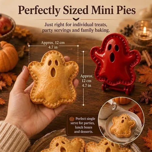 Vista 6 de Juego de moldes para tartas de mano de Halloween, suministros reutilizables E-4 piezas