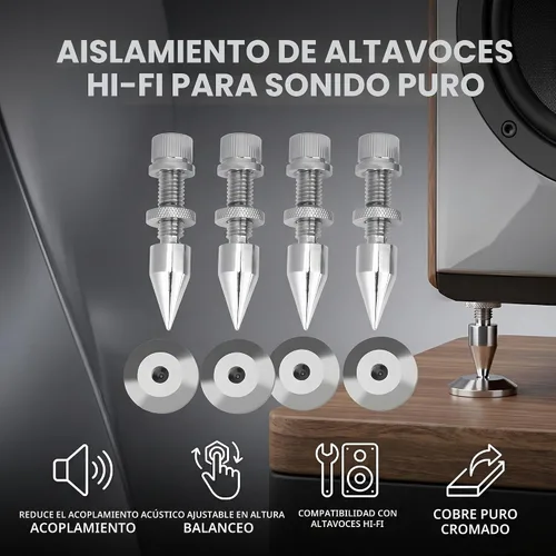 Vista 2 de 4 piezas de altavoz Spike Isolation Spikes Stand Foot HiFi Speaker a prueba de golpes almohadillas de base de cono para marco de altavoz
