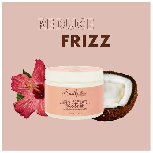 Vista 6 de SheaMoisture Gel rizador y batido de hibisco de coco para cabello grueso y rizado, 12 onzas cada uno