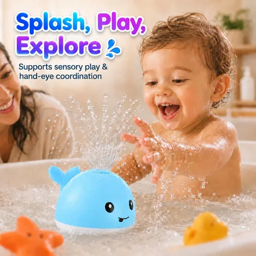 Vista 2 de ANGGIKO - Juguetes de baño para bebé, calcetines navideños para bebés y Azul
