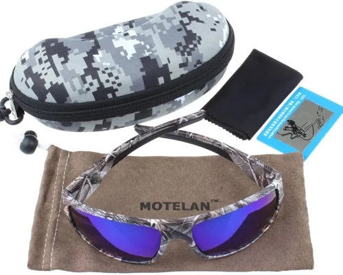 Vista 5 de MOTELAN - Lentes de sol Tr90 polarizados para deportes al aire libre marco de camuflaje para hombres y mujeres ideales para conducir pescar cazar