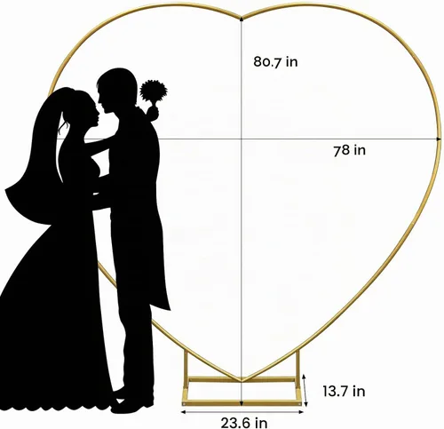 Vista 7 de Kit de arco de globos de metal, marco de arco de columna de globo de amor, soporte de arco de corazón de boda, suministros para bodas, novias, día