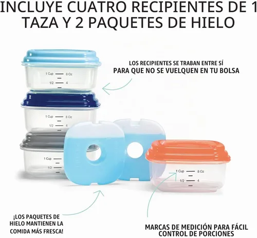 Vista 3 de Fit & Fresh Stak Pak Set, 6 piezas, plástico, multicolor