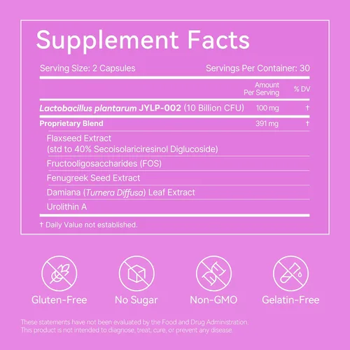 Vista 7 de LAIFE Probióticos vaginales prémium para mujeres, 10B UFC + Urolitina A para la salud vaginal, apoya el equilibrio del pH, bienestar femenino