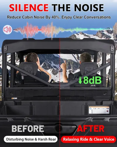 Vista 4 de Parabrisas trasero compatible con Can-Am Defender 2016-2026, ventana trasera de policarbonato resistente a prueba de rayos UV para HD5 HD8 HD10 Max
