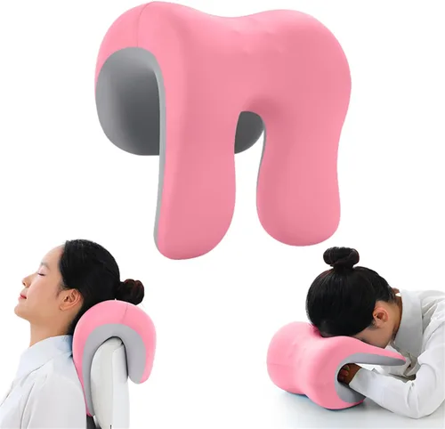 Vista 9 de chislim Soporte de cuello para silla de oficina, almohada de escritorio de espuma viscoelástica para siesta, funda lavable, se adapta a la mayoría