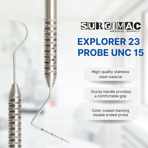 Vista 2 de SurgiMac Explorer 23 / Sonda UNC 15 Instrumento dental de doble extremo (paquete de 3)