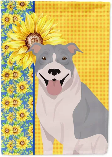 Vista 135 de Caroline's Treasures WDK5313GF Bandera de jardín con diseño de girasoles de verano, color negro y tostado, Airedale Terrier para buzón, bandera
