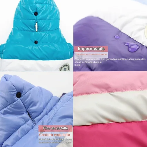 Vista 3 de Chaleco de Perro Abrigo de Invierno para Perros Pequeños Niños Niñas, Chaquetas de Plumón para Perros Sudadera con Capucha para Cachorros Abrigo