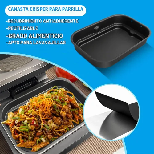 Vista 5 de Outspark Rejilla asada y olla de cocina para Ninja Foodi FG551/DG551 Smart XL Accesorios para parrilla de interior, estante para freidora de aire