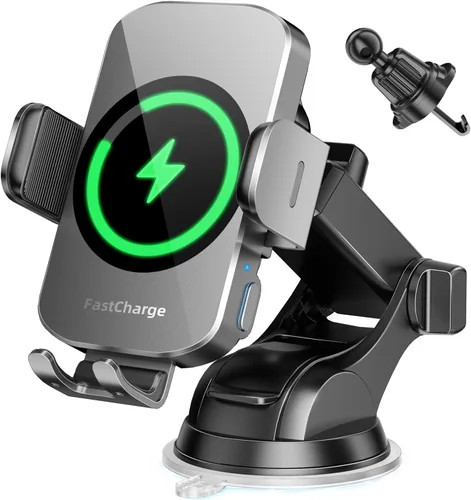 Vista 11 de Soporte inalámbrico 3 en 1 para cargador de automóvil, soporte de teléfono de carga rápida de 15 W para iPhone 17 16 15 14, Samsung Galaxy S24 S23