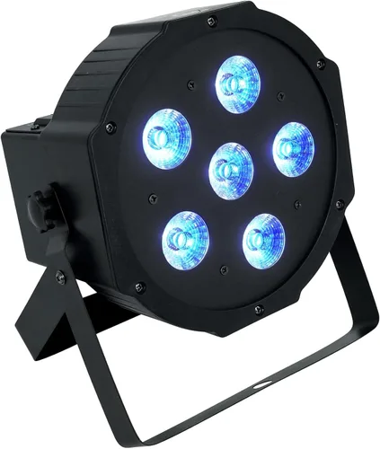 Vista 3 de Rockville Paquete Par de Baterías 6RF Negro, 8 Luces de Lavado Recargables+Estuche RGBWA+UV, DMX inalámbrico, control remoto RF, batería de 15