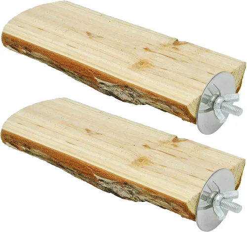 Vista 7 de Niteangel Percha de jaula para loros, plataforma de madera para pájaros (paquete de 1)