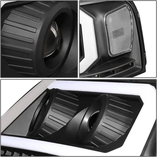 Vista 7 de DNA MOTORING HL-HPL-F15004-BK-CL1 - Faros delanteros negros de repuesto para 04-08 F-150 06-08 Mark LT secuencial persecución ámbar LED señal de giro