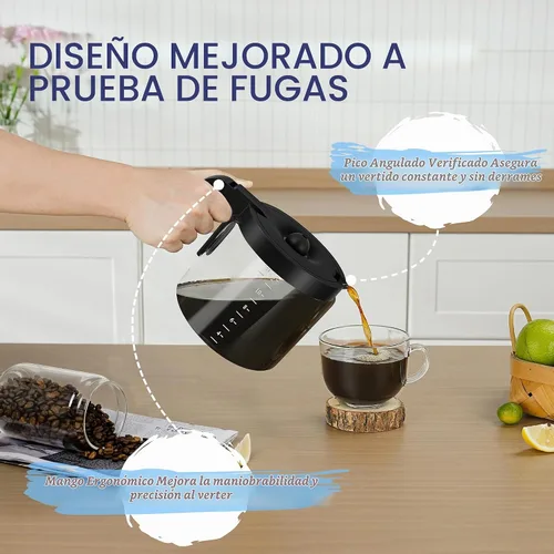 Vista 3 de Olla de repuesto para jarra de vidrio de 12 tazas compatible con Keurig
