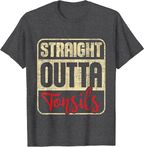 Vista 67 de Straight Outta Amígdalas - Camiseta de recuperación de cirugía de eliminación de amígdalas Asphalt Grey