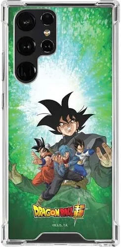 Vista 5 de Skinit Funda transparente compatible con Galaxy S22 Ultra, diseño oficial de Dragon Ball Super Goku