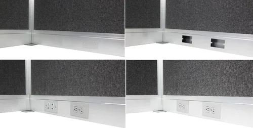 Vista 6 de Versare Cubículo eléctrico de panel silencioso preconfigurado Paredes divisoras de estación de trabajo Paneles de privacidad para cubículos Gris