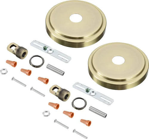 Vista 16 de Aspen Creative 21508-11 - Kit de lámpara de araña de transición y toldo con bucle para cuello, bronce aceitado, diámetro de 5-1/2 pulgadas, orificio