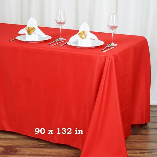 Vista 2 de Balsa Circle Mantel rectangular de poliéster de 90 x 132 pulgadas, color verde manzana, para bodas, fiestas, eventos, cocina, comedor