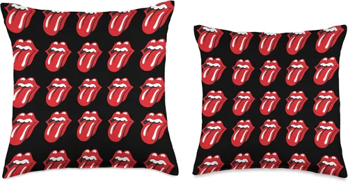 Vista 3 de The Rolling Stones - Almohada oficial de repetición de lengua negra, 16.0 x 16.0 in, multicolor