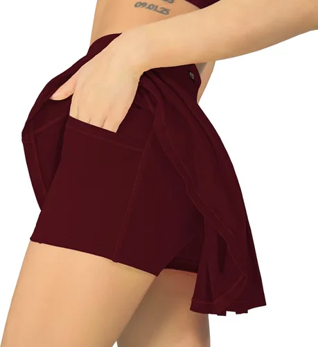 Vista 3 de MCEDAR Falda de tenis plisada para mujer con bolsillos faldas atléticas de tiro medio faldas de golf correr entrenamiento pantalones cortos