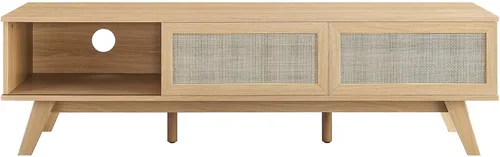 Vista 5 de Modway Soporte de TV de ratán Soma de 60 pulgadas en roble
