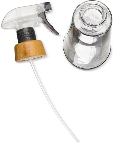 Vista 9 de Full Circle Botella de servicio recargable - Botella de spray de vidrio para limpieza - Opciones versátiles de chorro y neblina, bambú, tapón