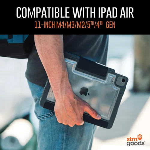 Vista 6 de STM Dux Plus para iPad Air de 11 pulgadas (M4/M3/M2/5ª/4ª generación): ultra protector, ligero con parte trasera transparente, soporte para lápiz