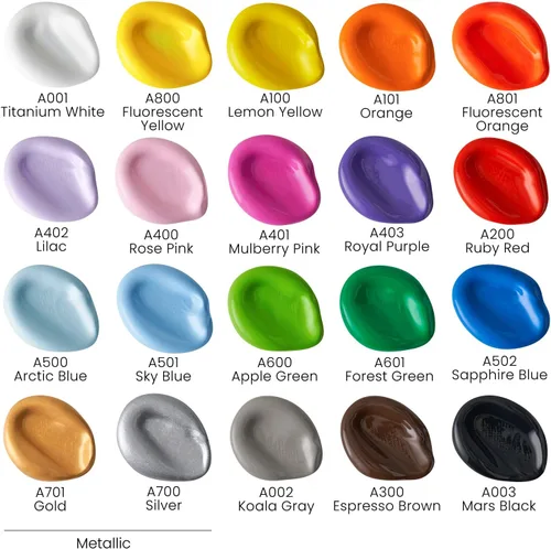 Vista 2 de ARTEZA Juego de pintura acrílica para manualidades, pintura acrílica a base de agua, pinturas artísticas con acabado mate, suministros de arte