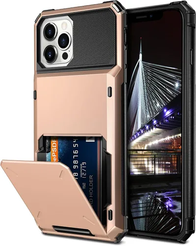 Vista 8 de Vofolen Funda tipo cartera para iPhone 13 Pro Max con soporte para 4 Negro