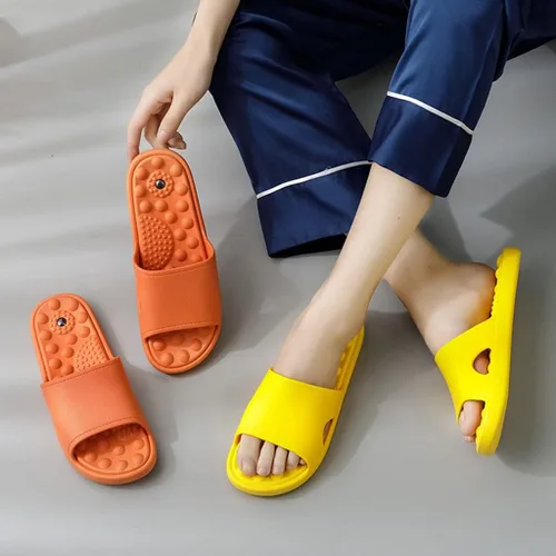 Vista 6 de MEHWSUR Pantuflas de masaje antideslizantes de acupresión y reflexología para interiores, sandalias antideslizantes para parejas, sandalias