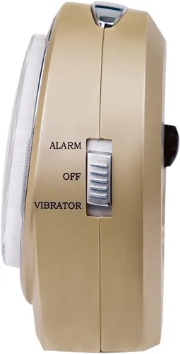 Vista 2 de Reizen Reloj despertador de cuarzo Braille con opción de vibración, manecillas que brillan en la oscuridad, esfera táctil, botones grandes