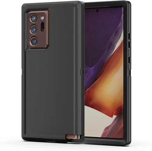 Vista 7 de Funda para Galaxy Note 20 Ultra 5G, funda protectora resistente con [3 capas] Cubierta de protección de goma resistente a prueba de golpes