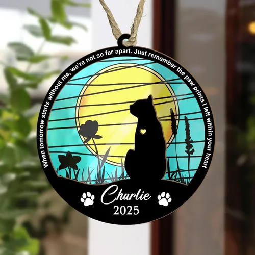 Vista 2 de Atrapasoles conmemorativo para gatos, regalo de condolencia de mascotas, regalo de condolencia de gatos, recuerdos de recuerdo de mascotas, regalos