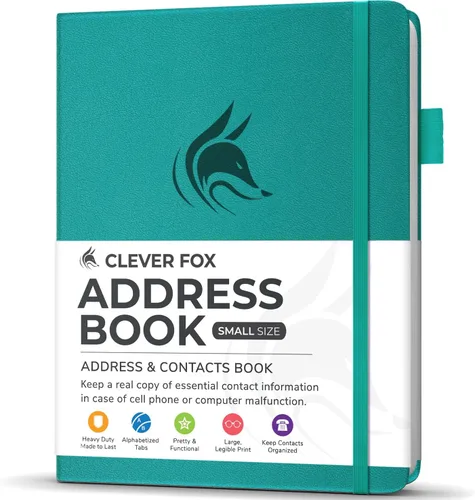Vista 25 de Clever Fox - Libreta de direcciones con pestañas alfabéticas - Libro de teléfono y direcciones de cuero PU para guardar contactos de forma segura