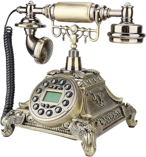 Vista 6 de Teléfono antiguo, teléfono retro BTIHCEUOT Retro Fijo Teléfono Fijo, MS-5501A Vintage Retro Estilo Europeo Imitación Antiguo Teléfono para Oficina