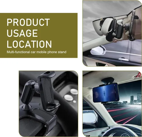 Vista 7 de Soporte giratorio para teléfono de automóvil de 360°, abrazadera de resorte ajustable para teléfonos inteligentes de 4.7 a 6.5 pulgadas, soporte