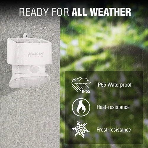 Vista 4 de Wagan EL8569 2000 lúmenes luz solar de pared solar al aire libre luz LED impermeable sensor de movimiento luces de seguridad brillante solar